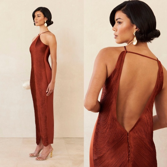 Cult Gaia Renata Gown Maxi Dress in Bronze Size Small NEW! New with tags! - Picture 3 of 17